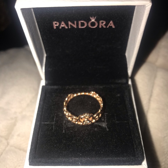 Rose gold pandora princess tiara crown ring. - Picture 3 of 3